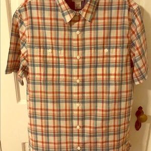 LL Bean Organic Cotton Fitted Button Up Shirt Med